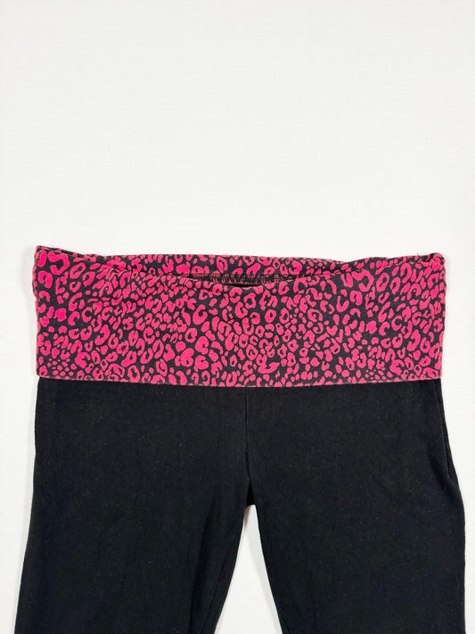 Leopard Fold Over Flared Leggings