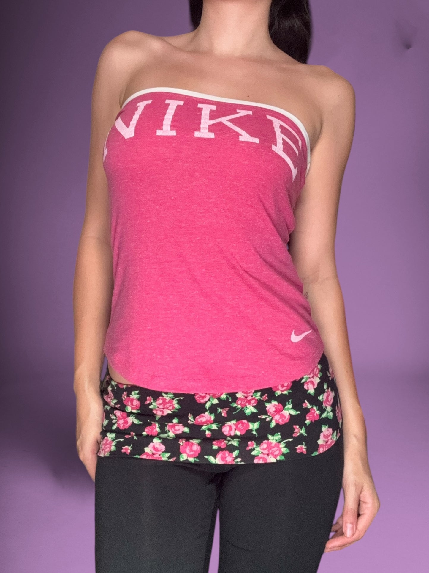 “LOVE PINK” Fold Over Flared Leggings