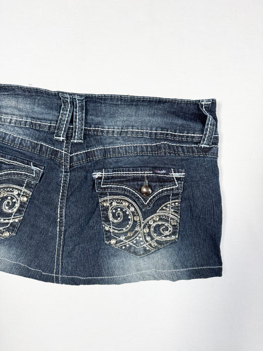 Angels Denim Mini Skirt ♡ Size L