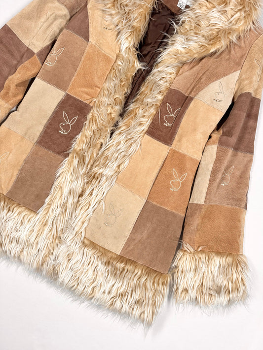 *RARE* Playboy Patchwork Fur Trim Jacket ♡ Size S