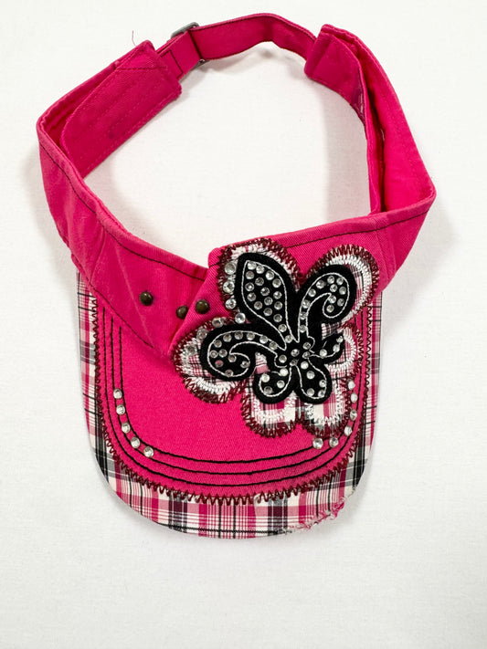 Pink Plaid Dianante Cross Visor ♡