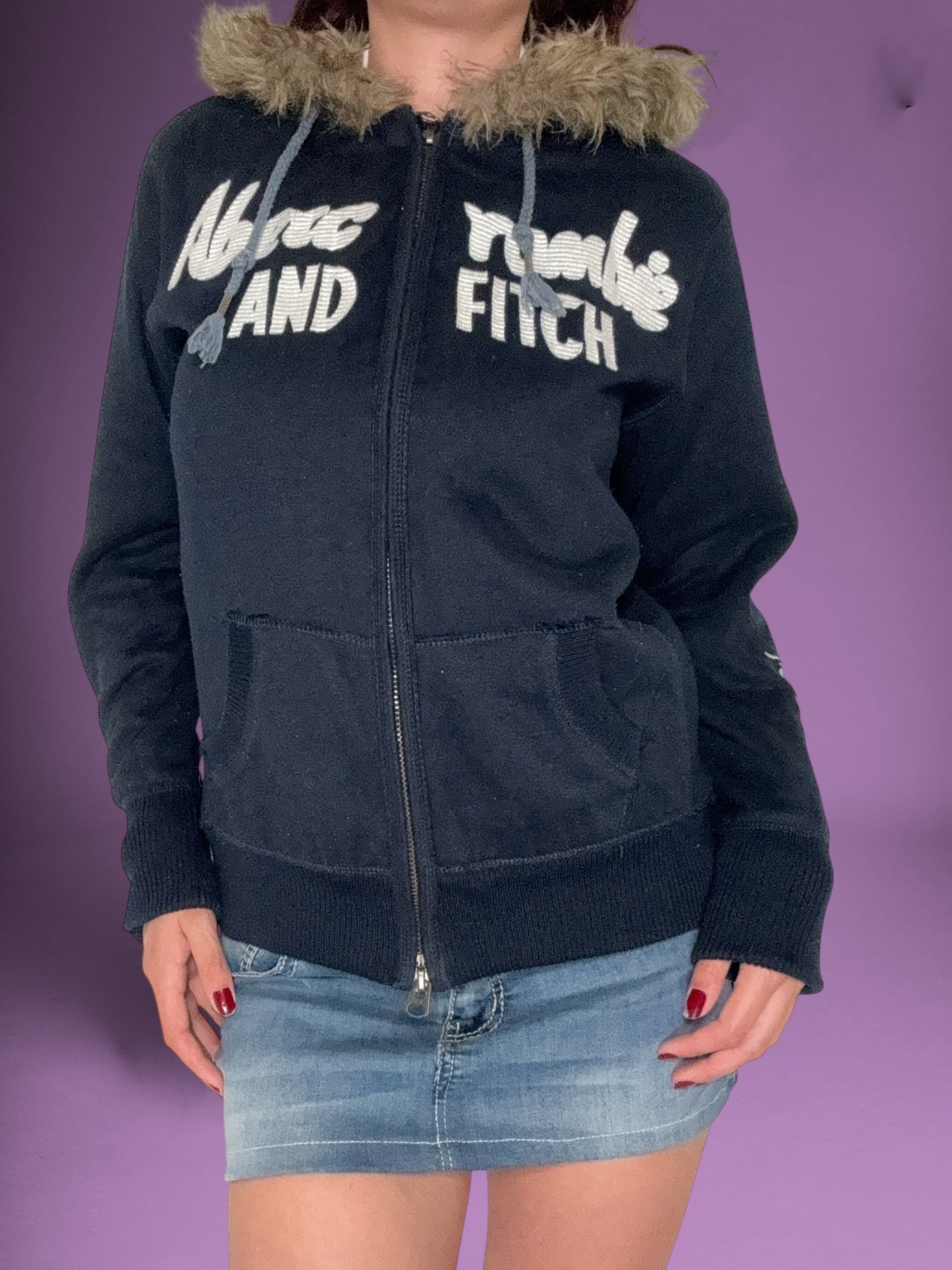 Abercrombie & Fitch Fur Zip Up Hoodie