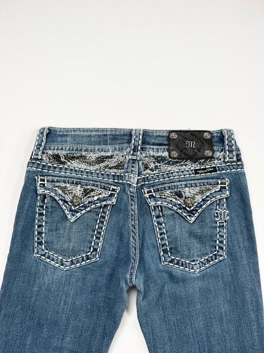 Diamanté Miss Me Flared Jeans ♡ 28” (Tall)