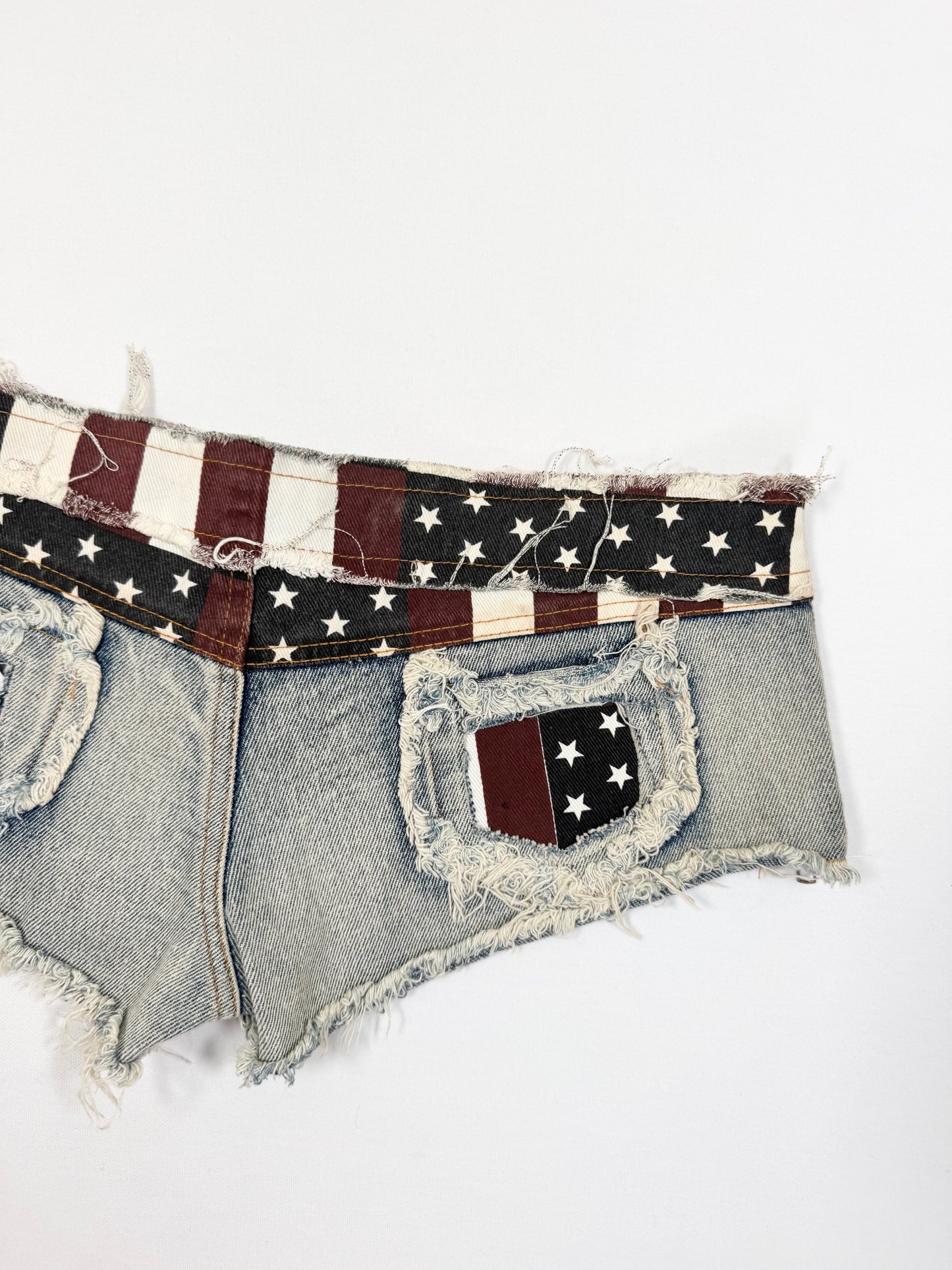 Flag Lace Up Micro Shorts ♡ S