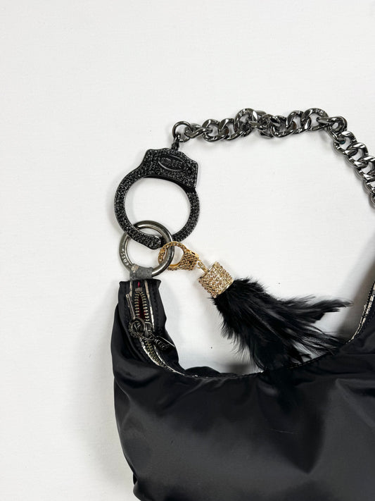 Black Diamanté Cuffz Bag ♡