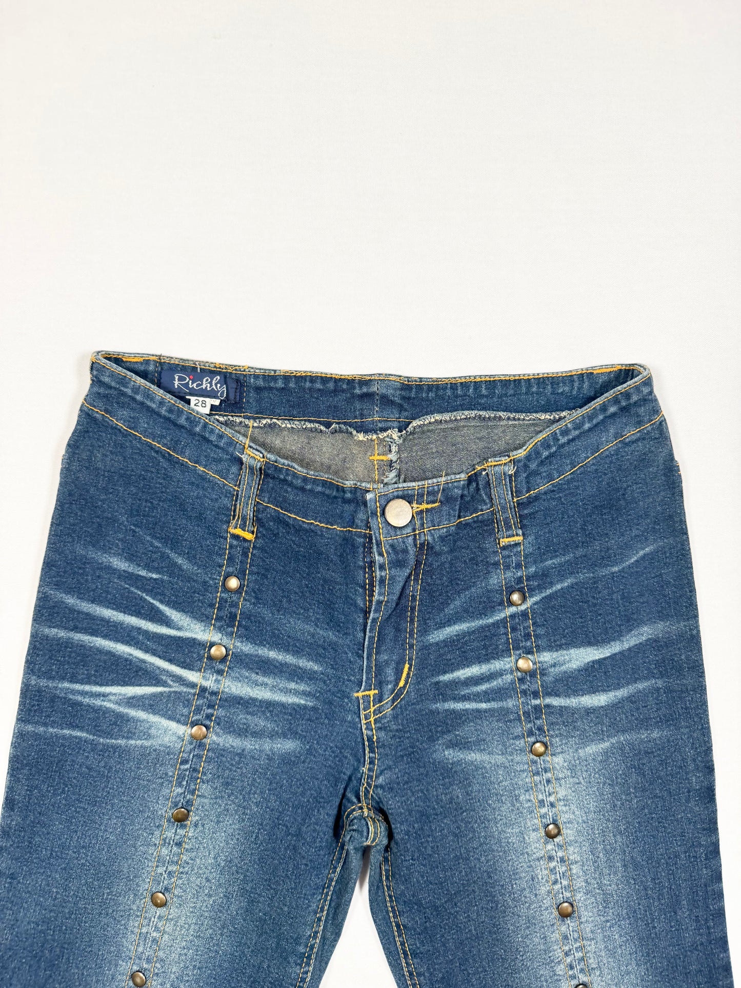 Lace Up Studded Flared Jeans ♡ Size XS/S