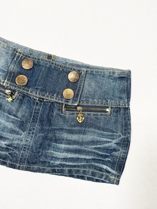 Glittery Denim Mini Skirt