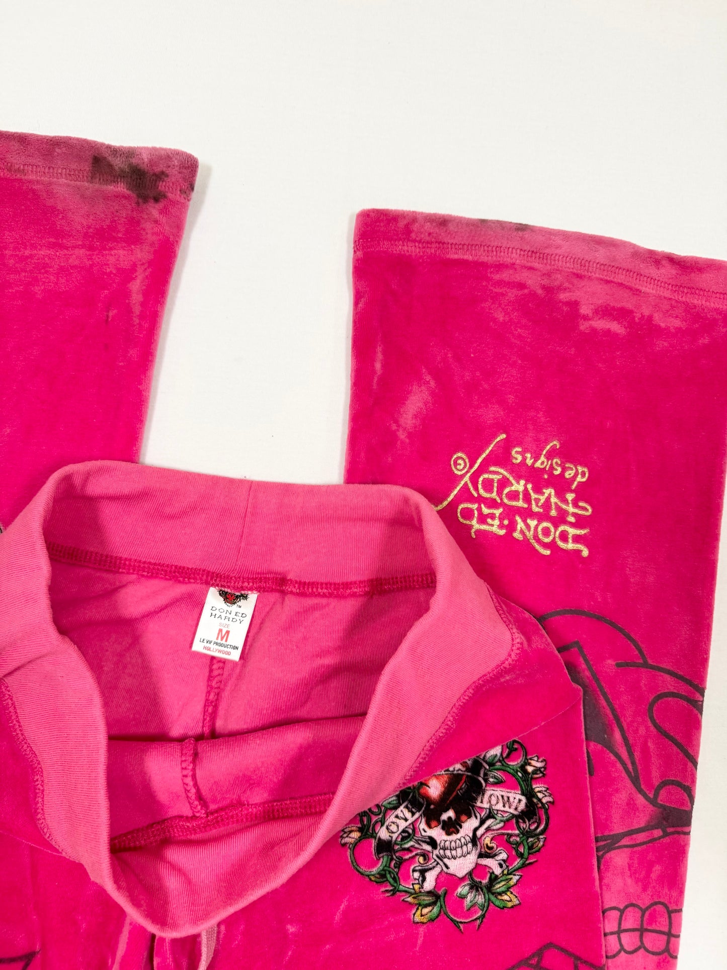 Pink Velour Ed Hardy Tracksuit
