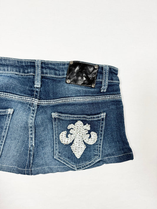 Diamanté Cross Mini Skirt ♡ Size S