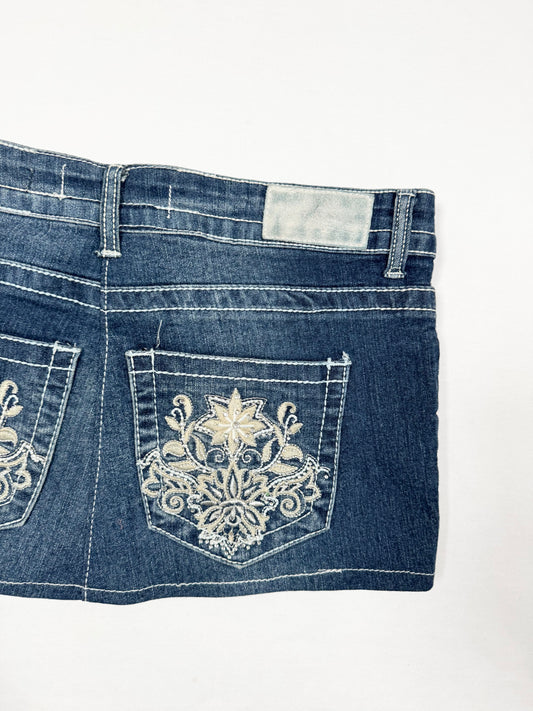 Embroidered Pocket Mini Skirt ♡ Size M