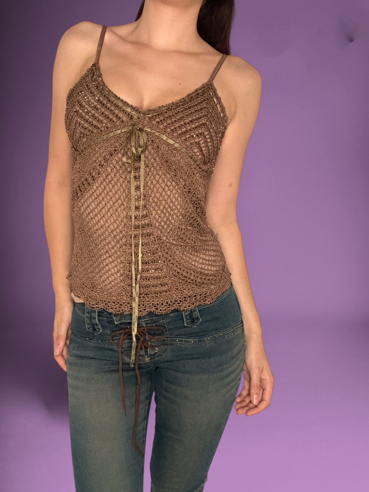 Beaded Crochet Cami ♡ Size S