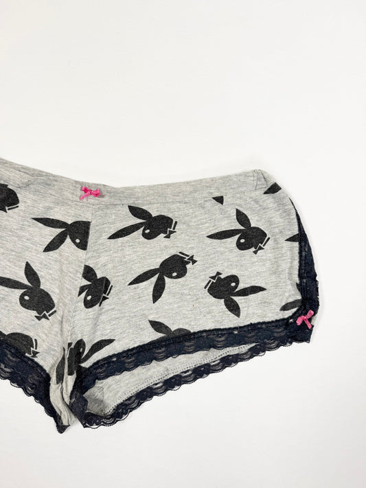 Grey Playboy Mini Shorts ♡ L