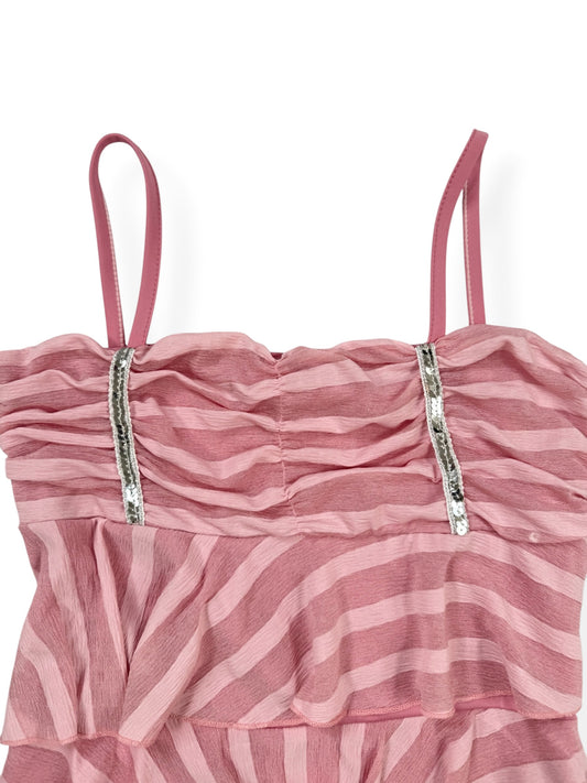 Pink Striped Tiered Cami ♡ S