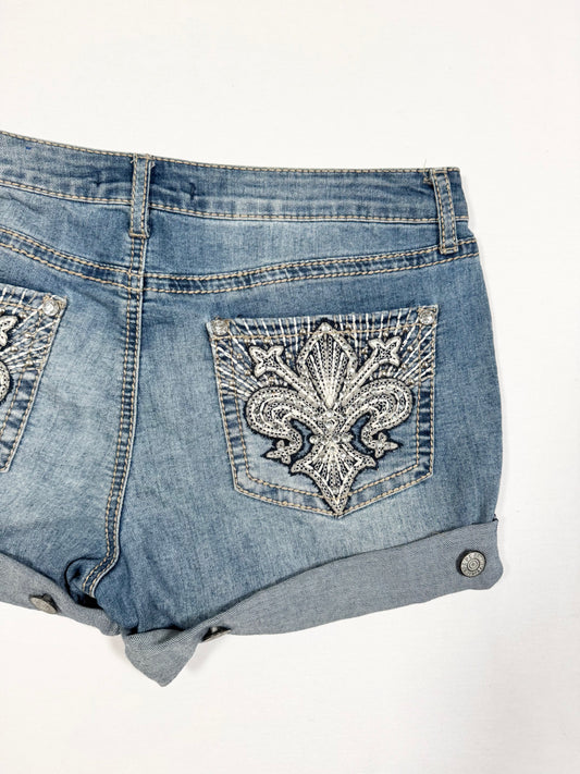 Diamanté Cross Shorts ♡ Size L
