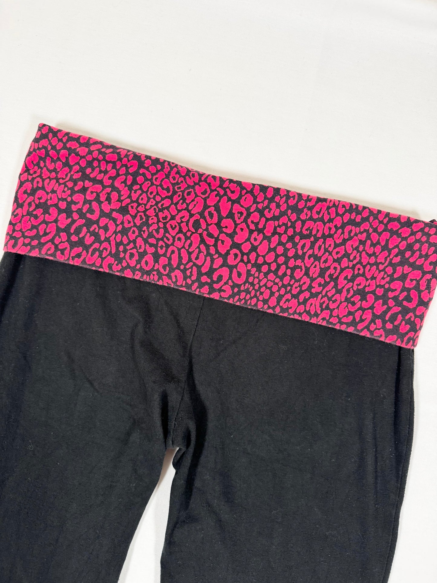 Leopard Fold Over Flared Leggings