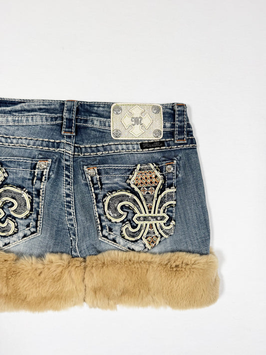 Miss Me Fur Trim Skirt