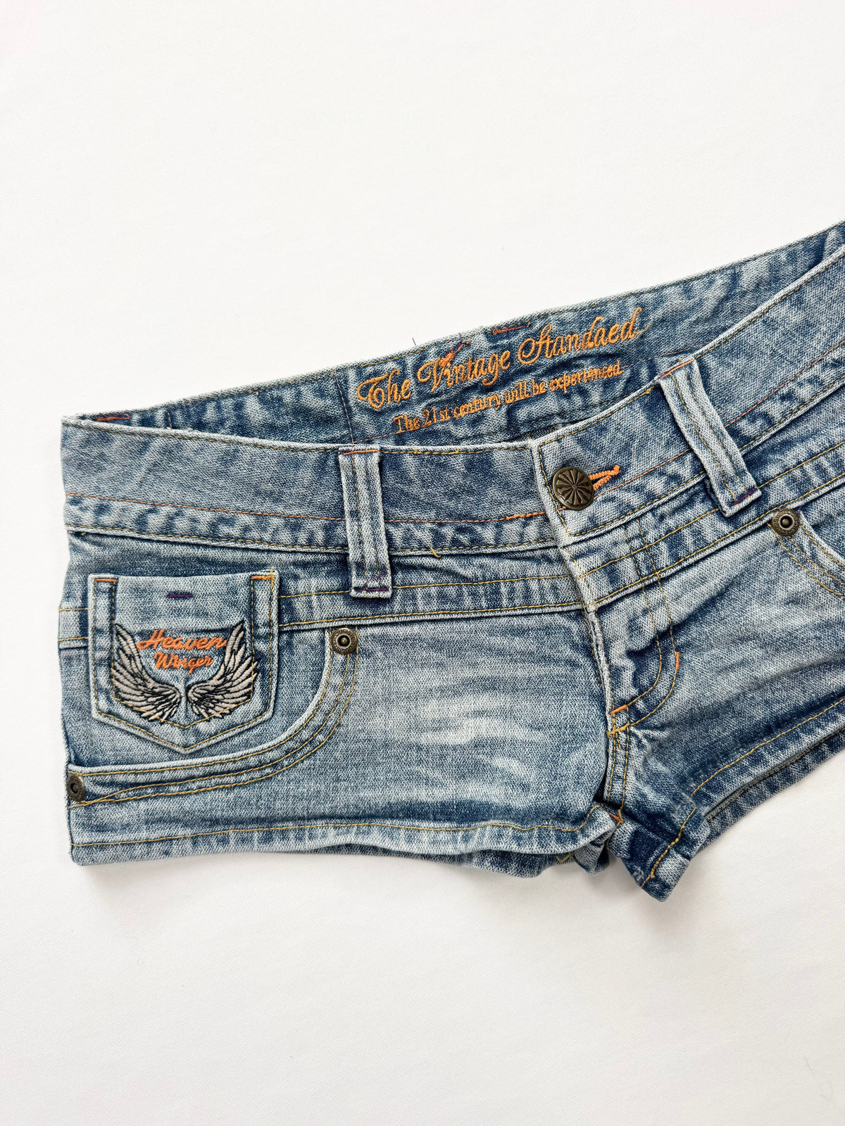 “Heaven Wings” Denim Mini Shorts ♡ S