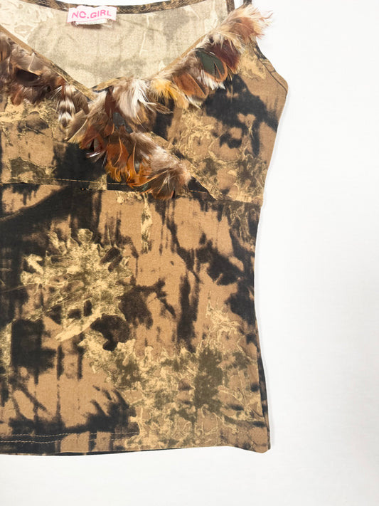 Feather Trim Cami ♡ Size S