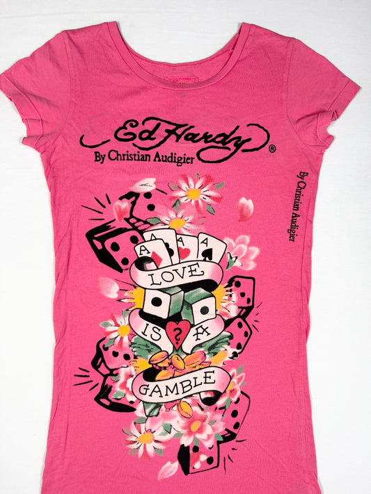 Pink Ed Hardy Tee ♡ Size S