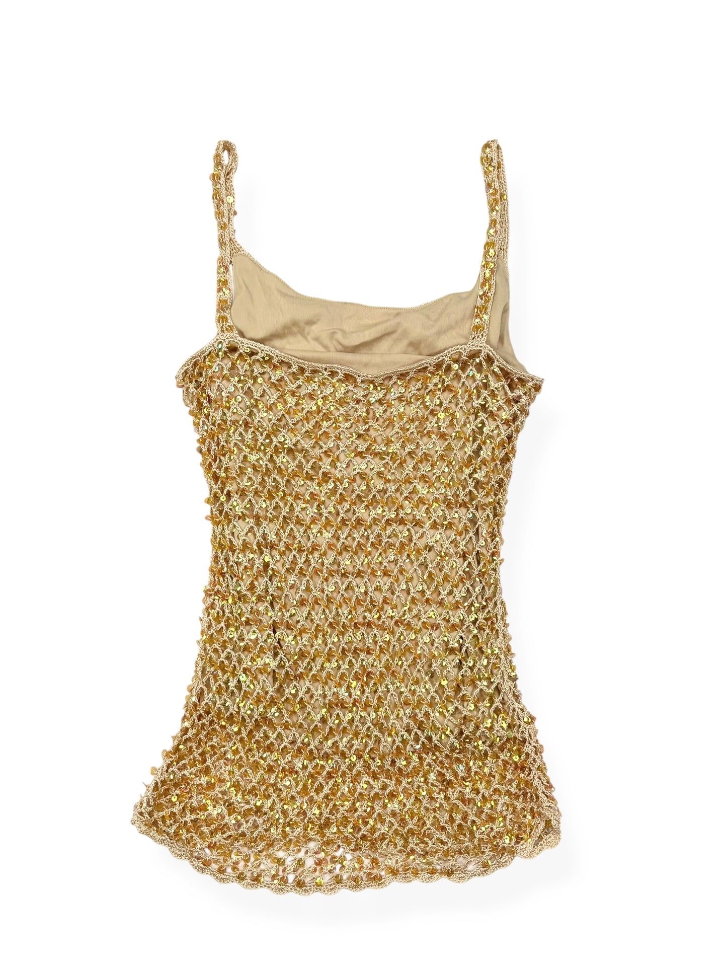 Gold Sequin crochet Cami ♡