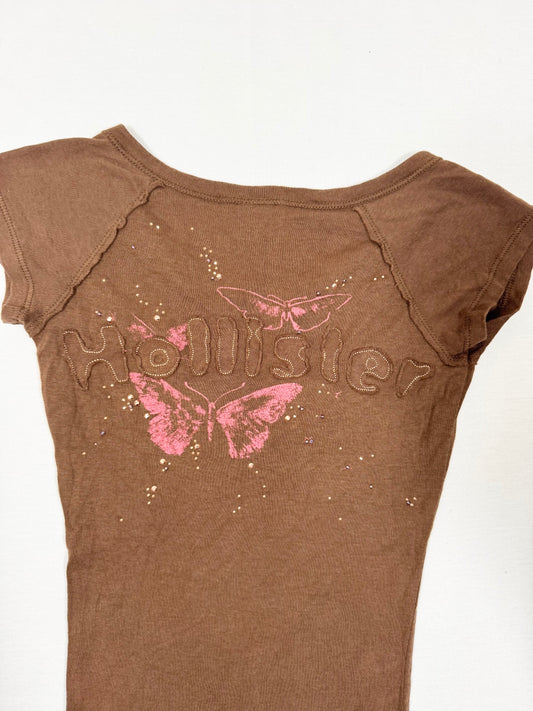 Hollister Butterfly Brown Tee