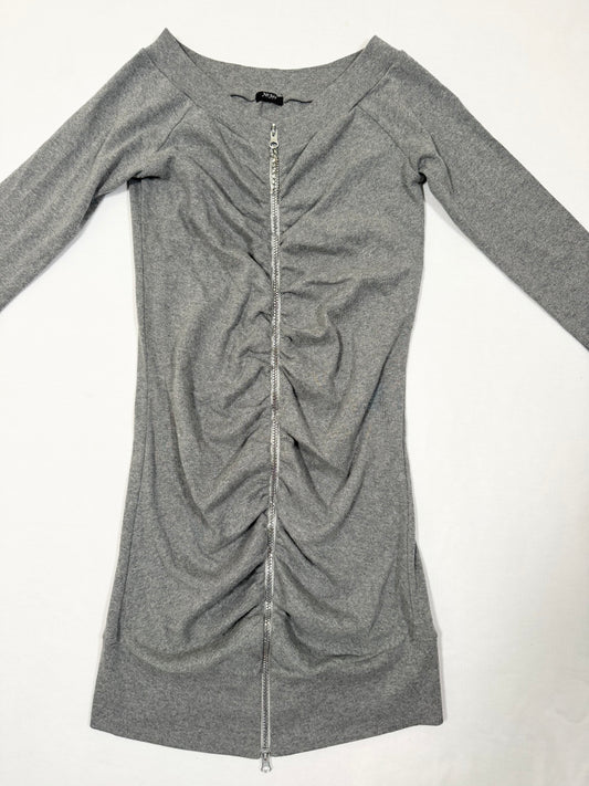 Zipper Long Sleeved Mini Dress