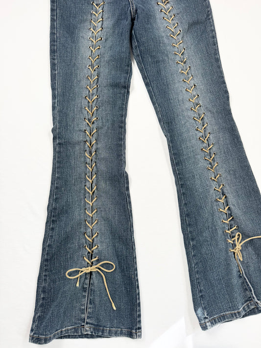 Mudd Lace Up Flared Jeans ♡ S