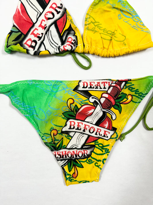 Ed Hardy Green + Yellow Bikini