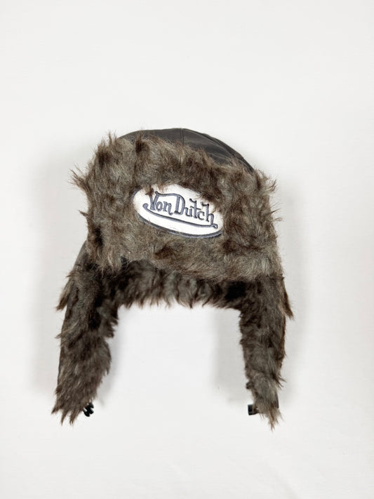 Grey Fur Von Dutch Hat