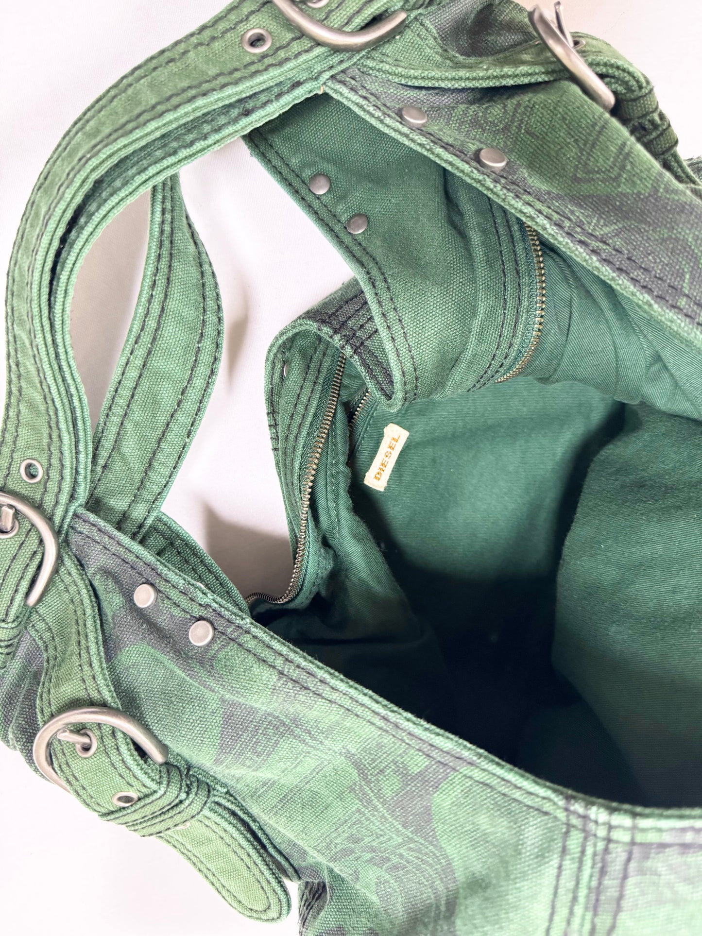 Diesel Green Graphic Shoulder Bag