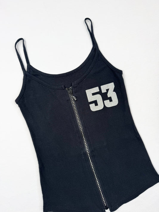 Diamanté Zipper “53” Cami ♡ S