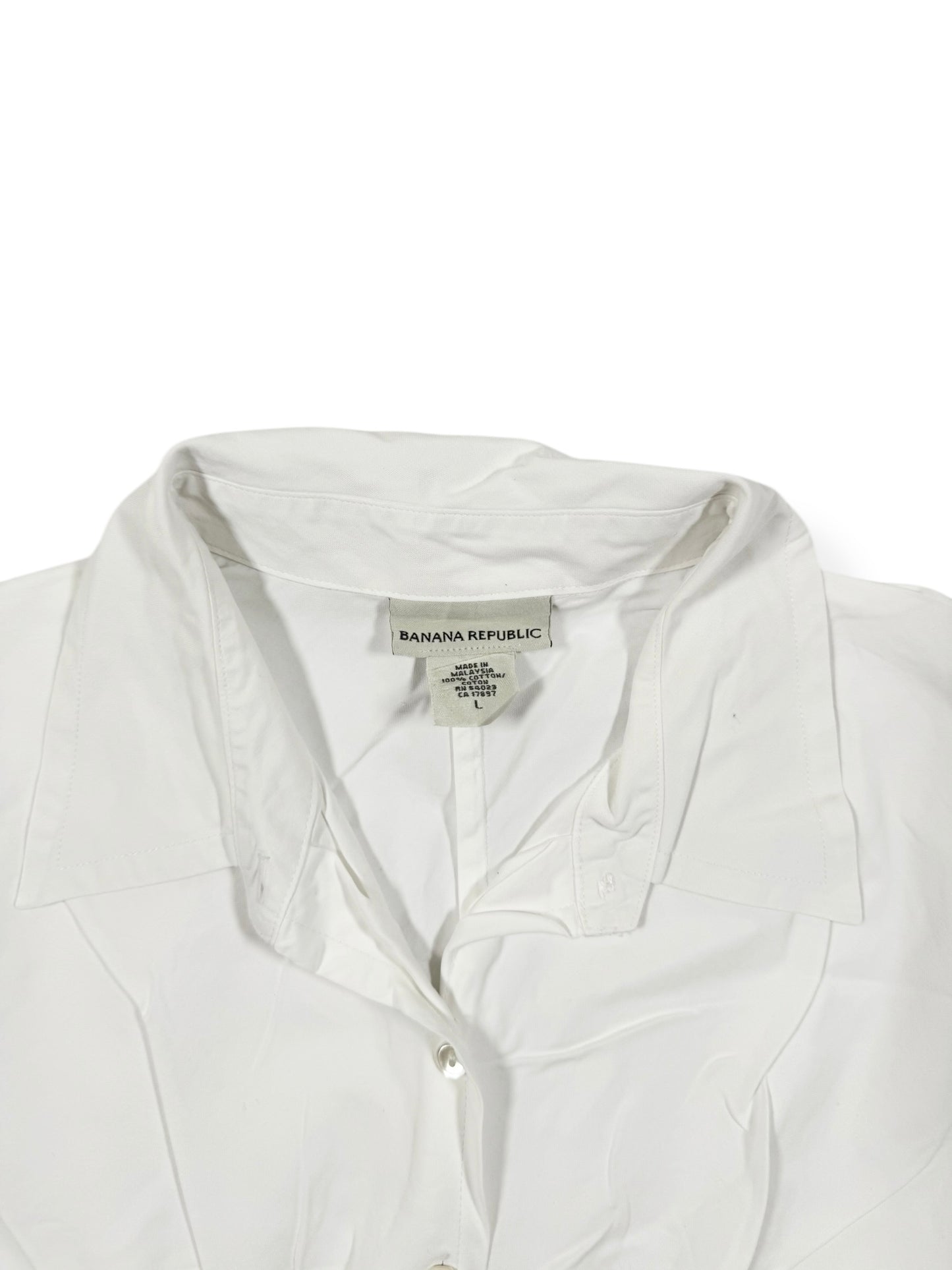 Cropped White Button Up Shirt