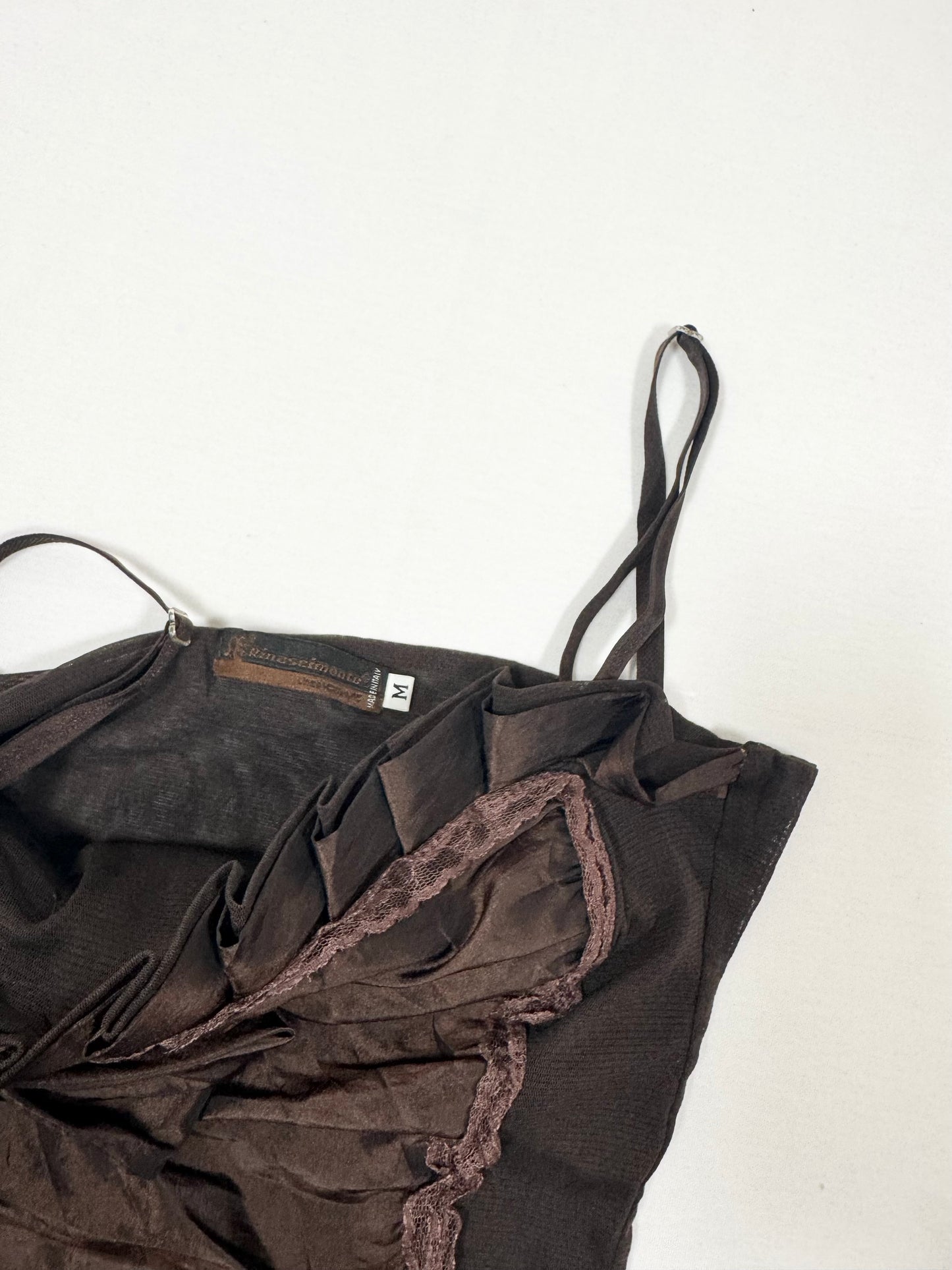 Brown Rose Ruched Cami