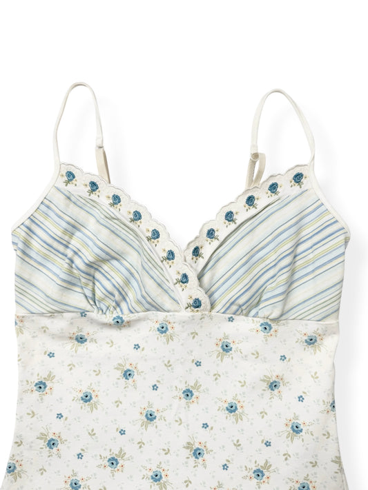 Express Blue Floral Striped Cami ♡ XS
