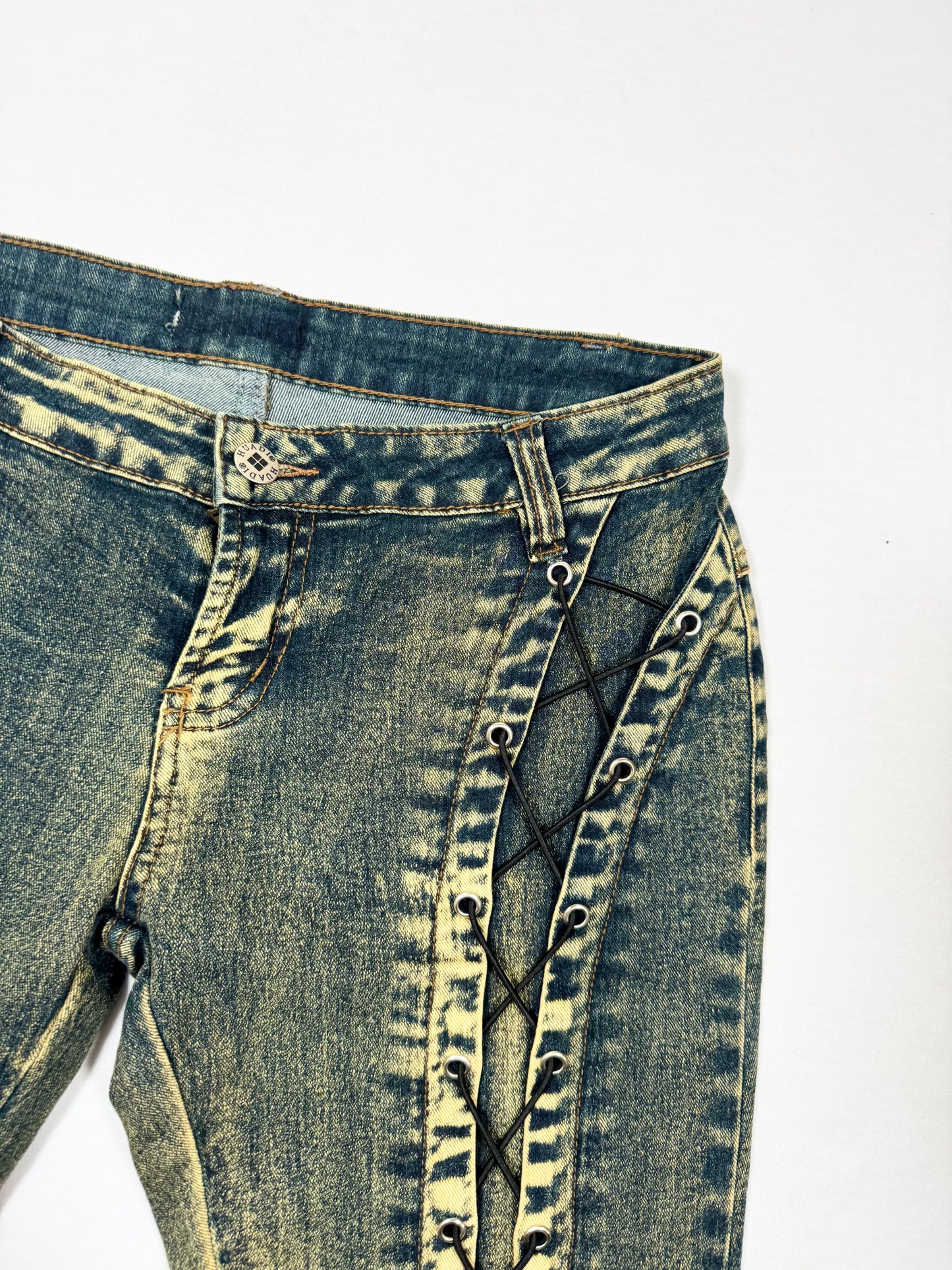 Lace Up Flared Jeans