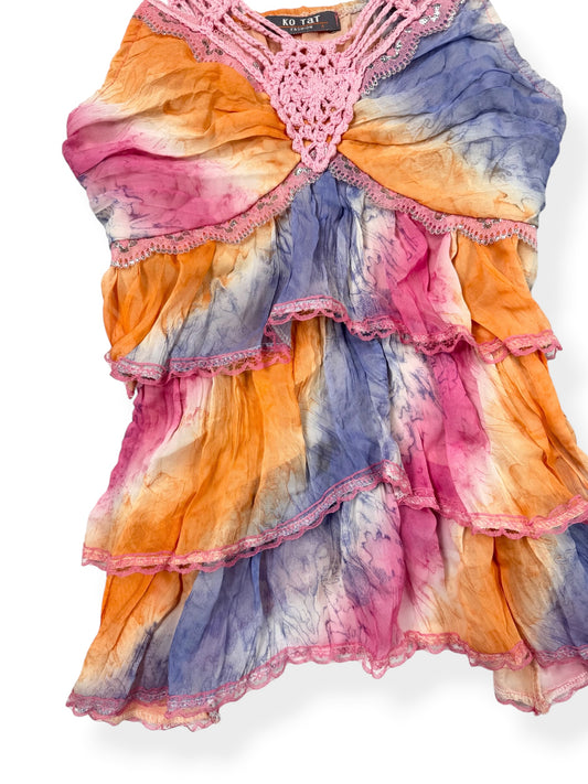 Pink Blue & Orange Tiered Cami ♡ S