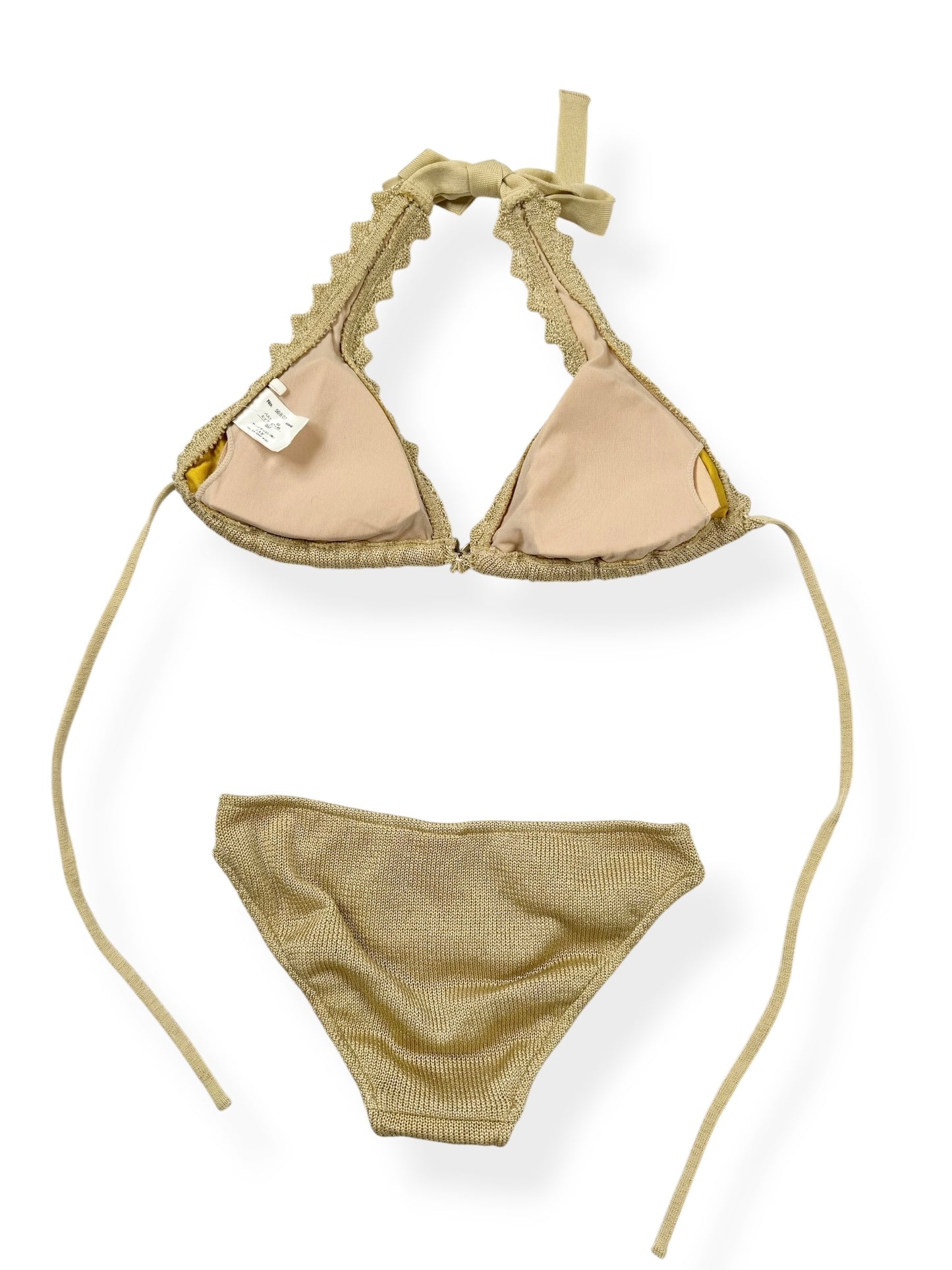 Gold Knit Playboy Bikini & Shorts Set ♡ XS