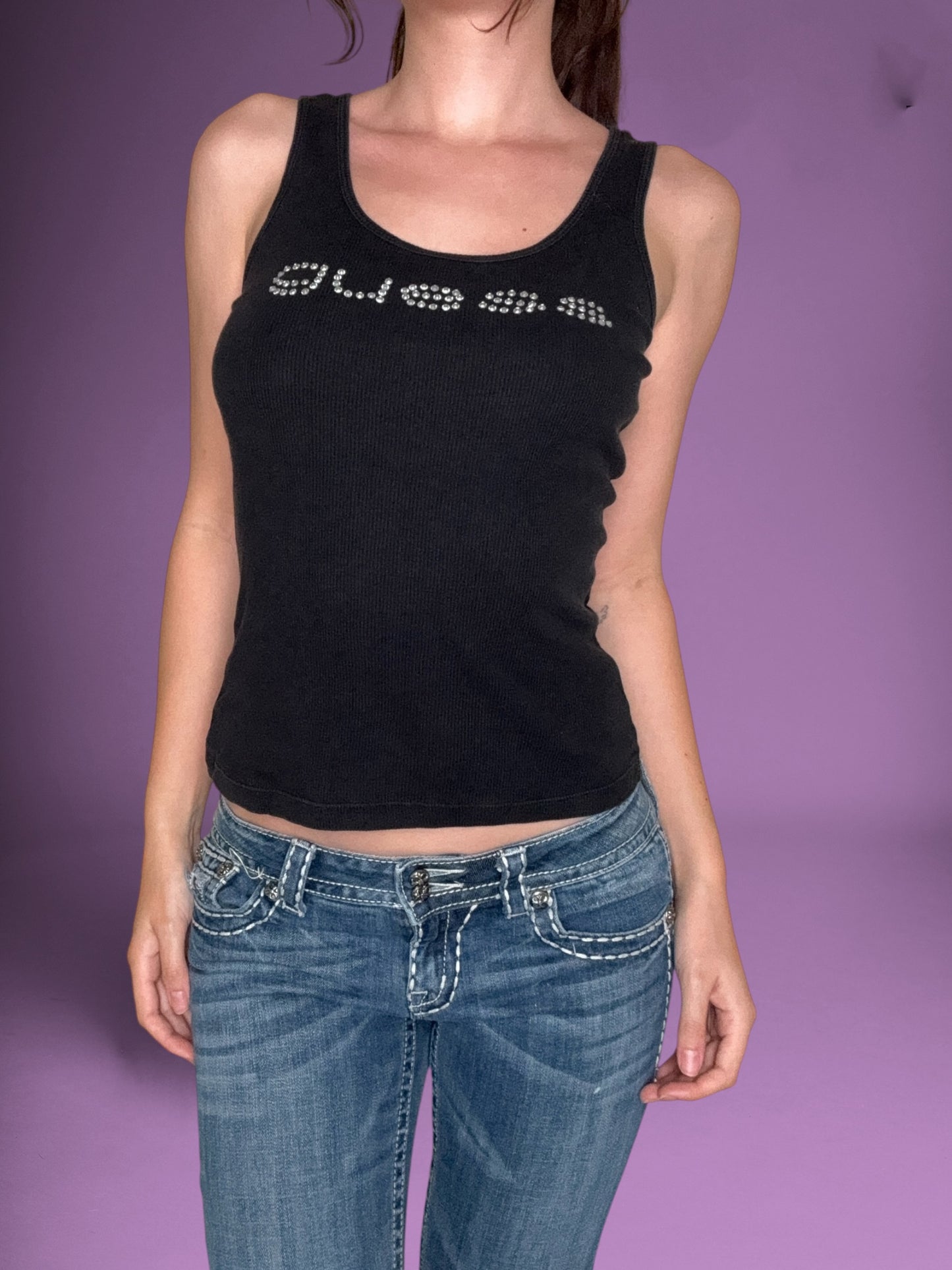 Guess Diamanté Logo Tank ♡ M
