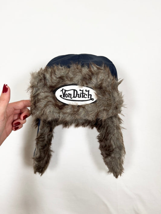 Black Fur Von Dutch Hat