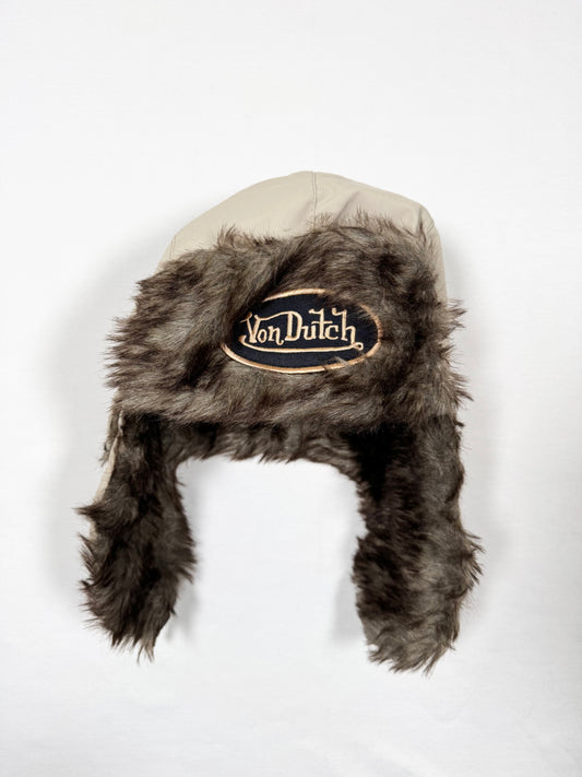 Beige Fur Von Dutch Hat
