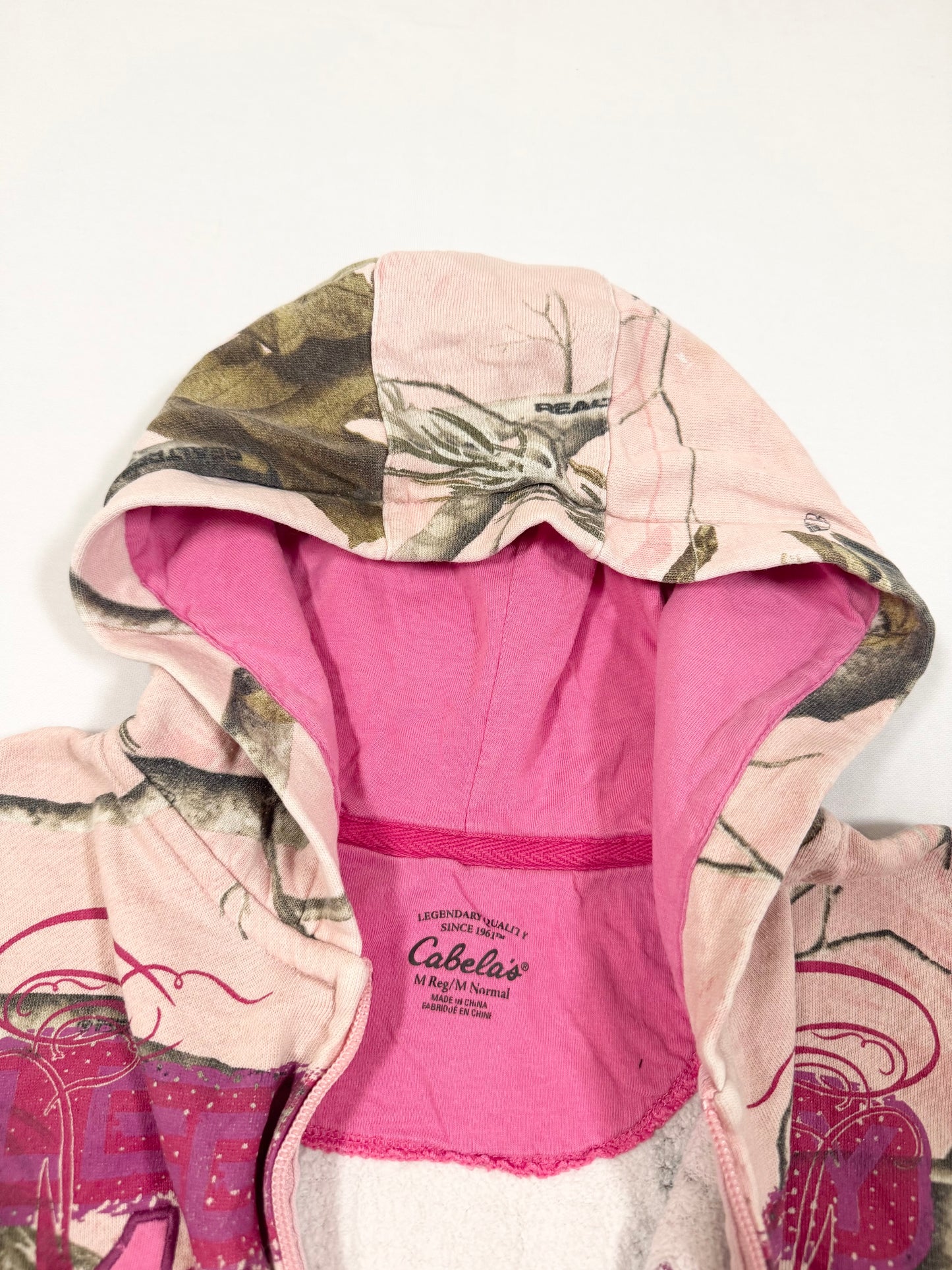 Pink Real Tree Zip Up Hoodie