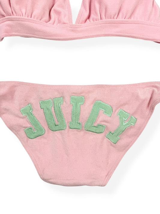 Pink & Green Towelling Juicy Couture Bikini ♡ S-L