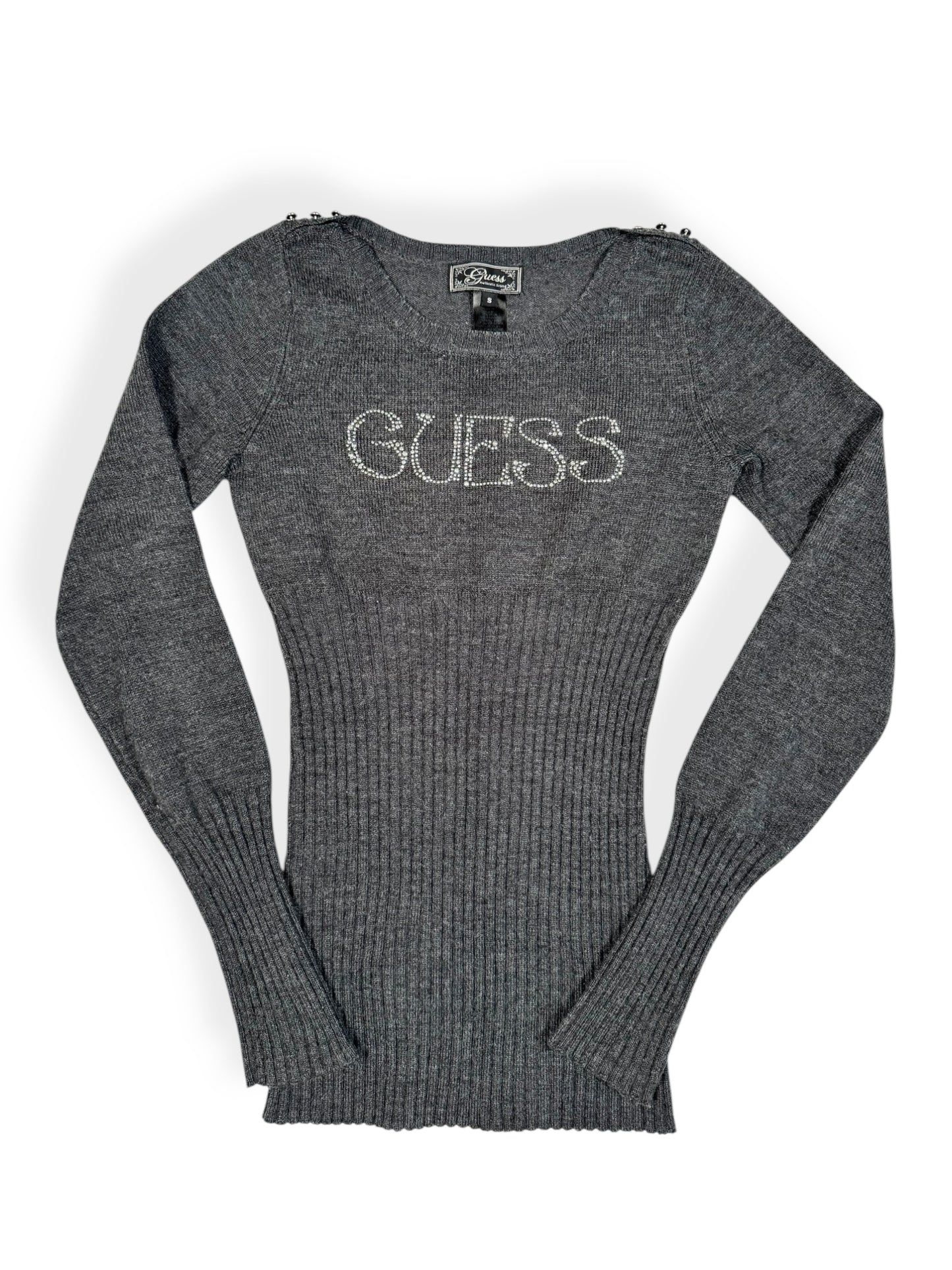Guess Diamante Grey Knit ♡ Size S