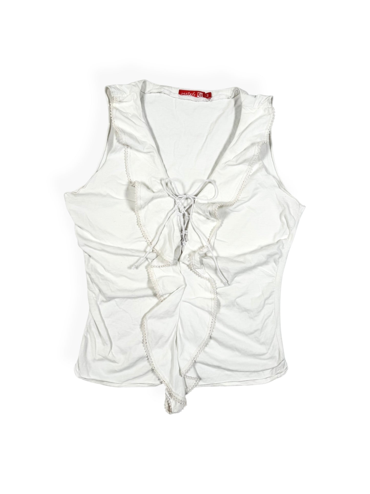 Lace Up Ruffle Tank ♡ Size M