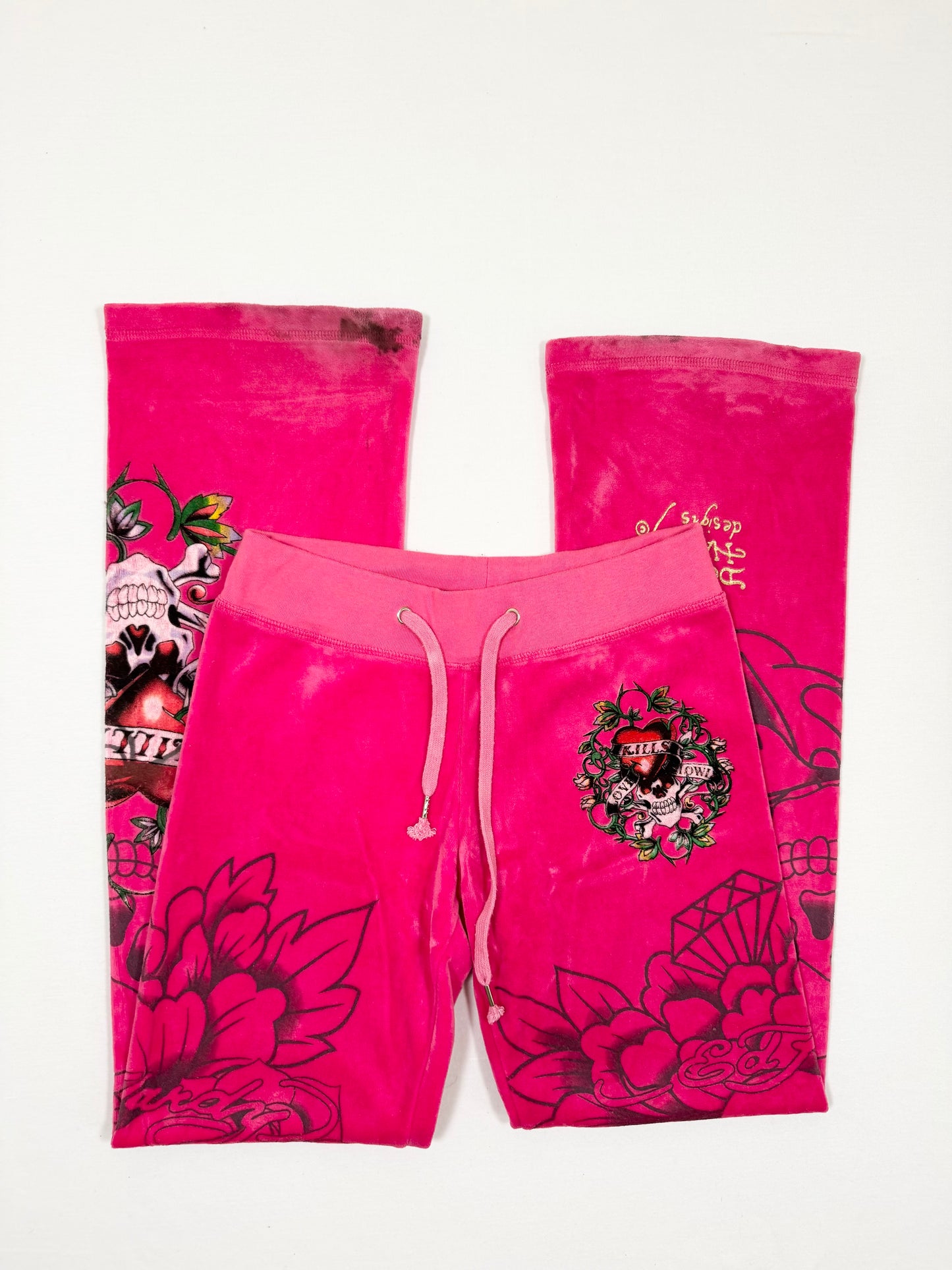 Pink Velour Ed Hardy Tracksuit