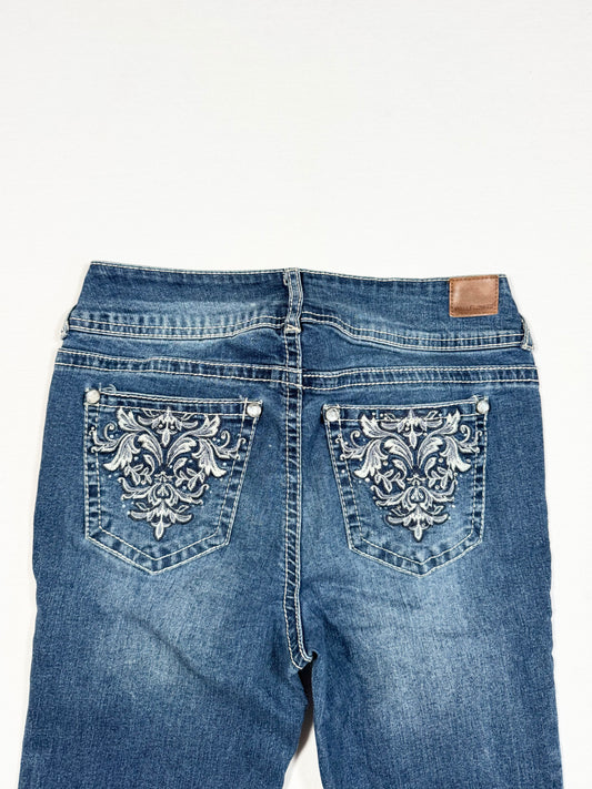 Embroidered Flared Jeans ♡ Size S