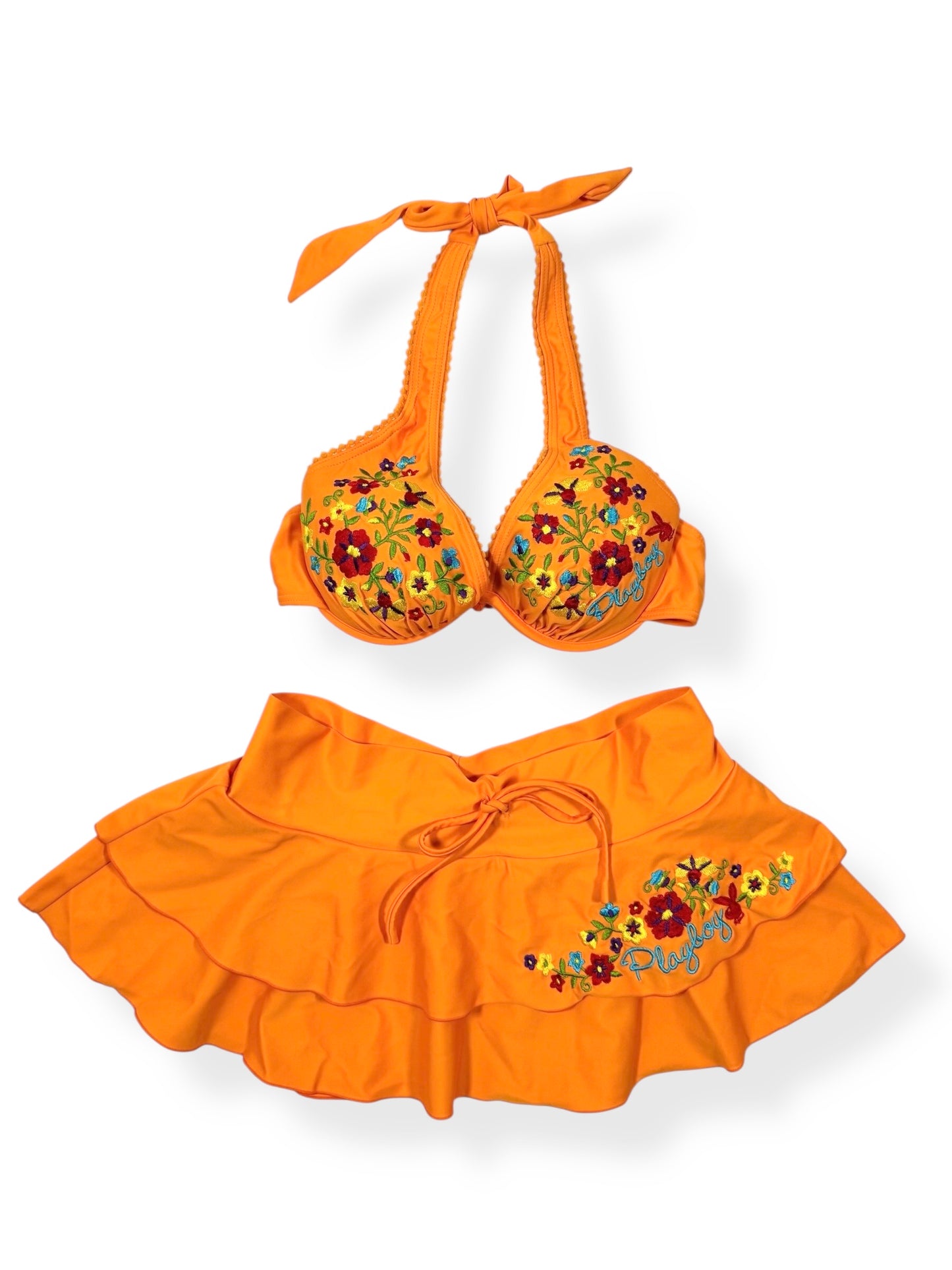 Playboy Embroidered Bikini & Skirt Set