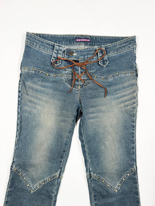 Lipservice Lace Up Flared Jeans ♡ Size S