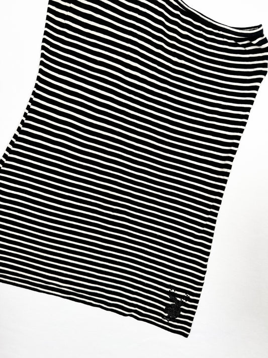 Playboy Striped One Shoulder Tee