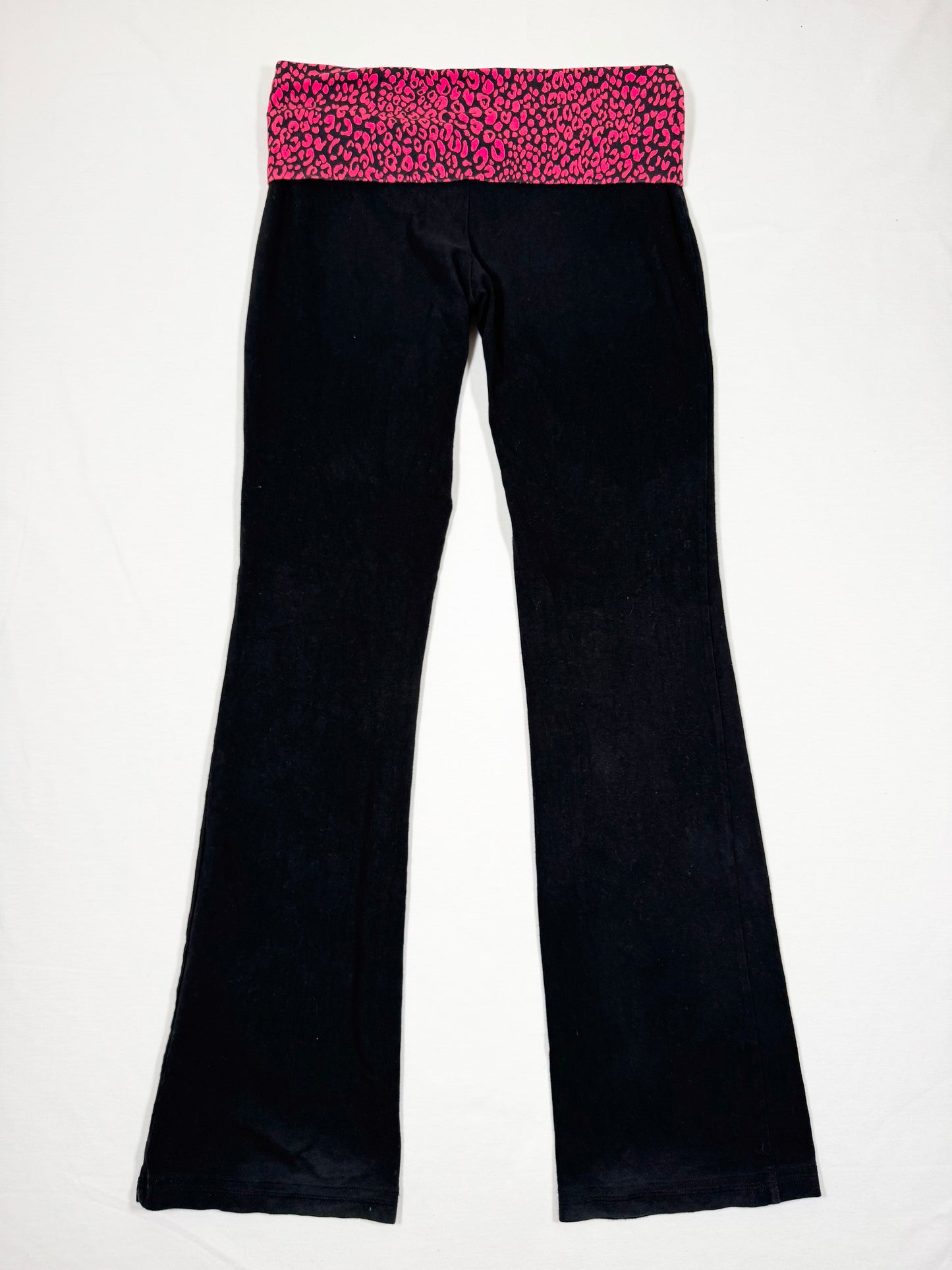 Leopard Fold Over Flared Leggings